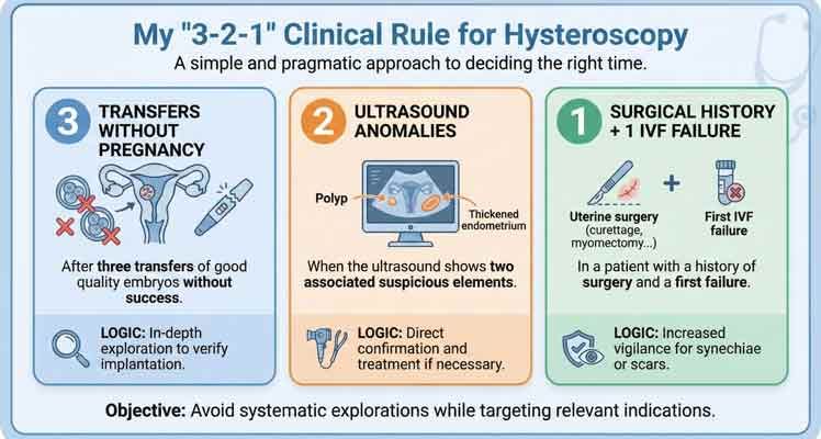 Decision tree to determine whether hysteroscopy is necessary before IVF based on your situation